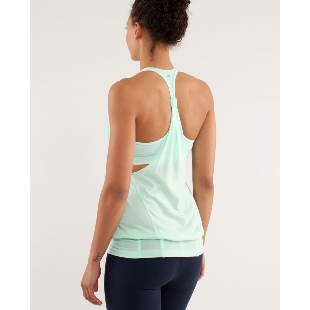 Lululemon Practice Freely Tank Size 4 Teal Mint Green Rare! - Picture 3 of 11